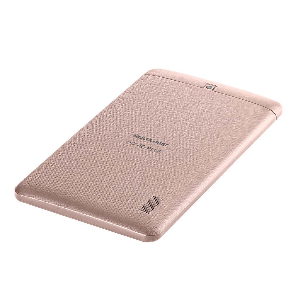 Tablet Multilaser M7 4G Plus Quad Core 1GB 8GB Tela 7 Pol. Android Dual Câmera Golden Rose - NB286