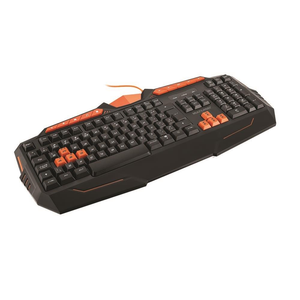 Teclado Gamer Com Hotkeys Multimídia Preto/Laranja - TC211