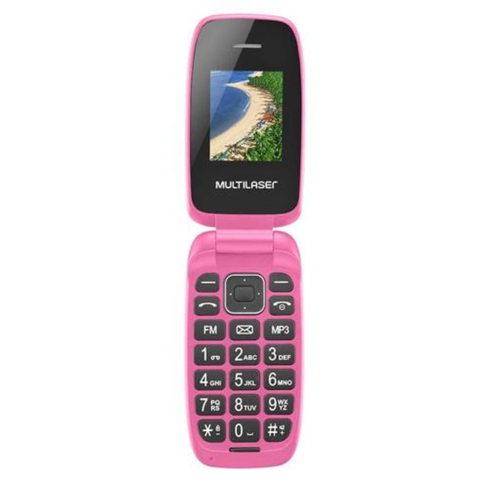 Celular Flip Up Dual Chip Mp3 Rosa Multilaser - P9023