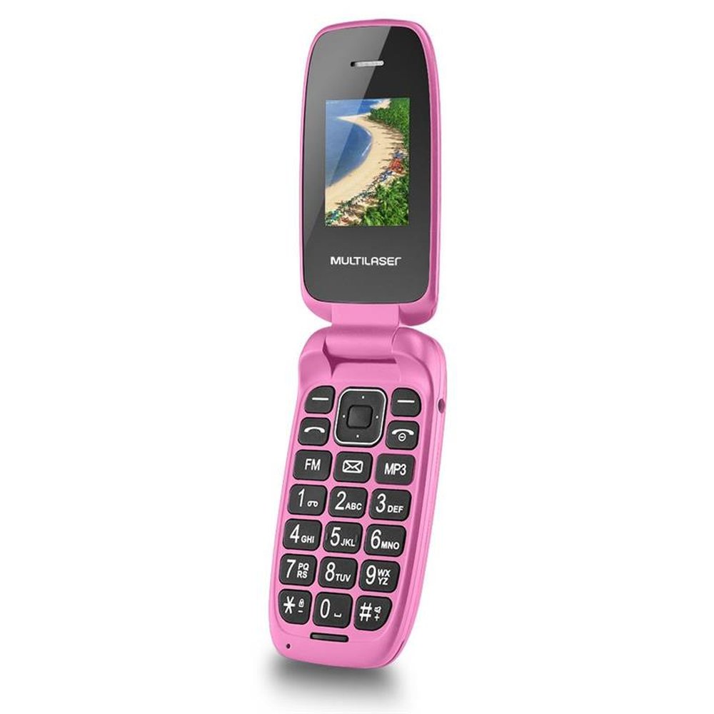 Celular Flip Up Dual Chip Mp3 Rosa Multilaser - P9023