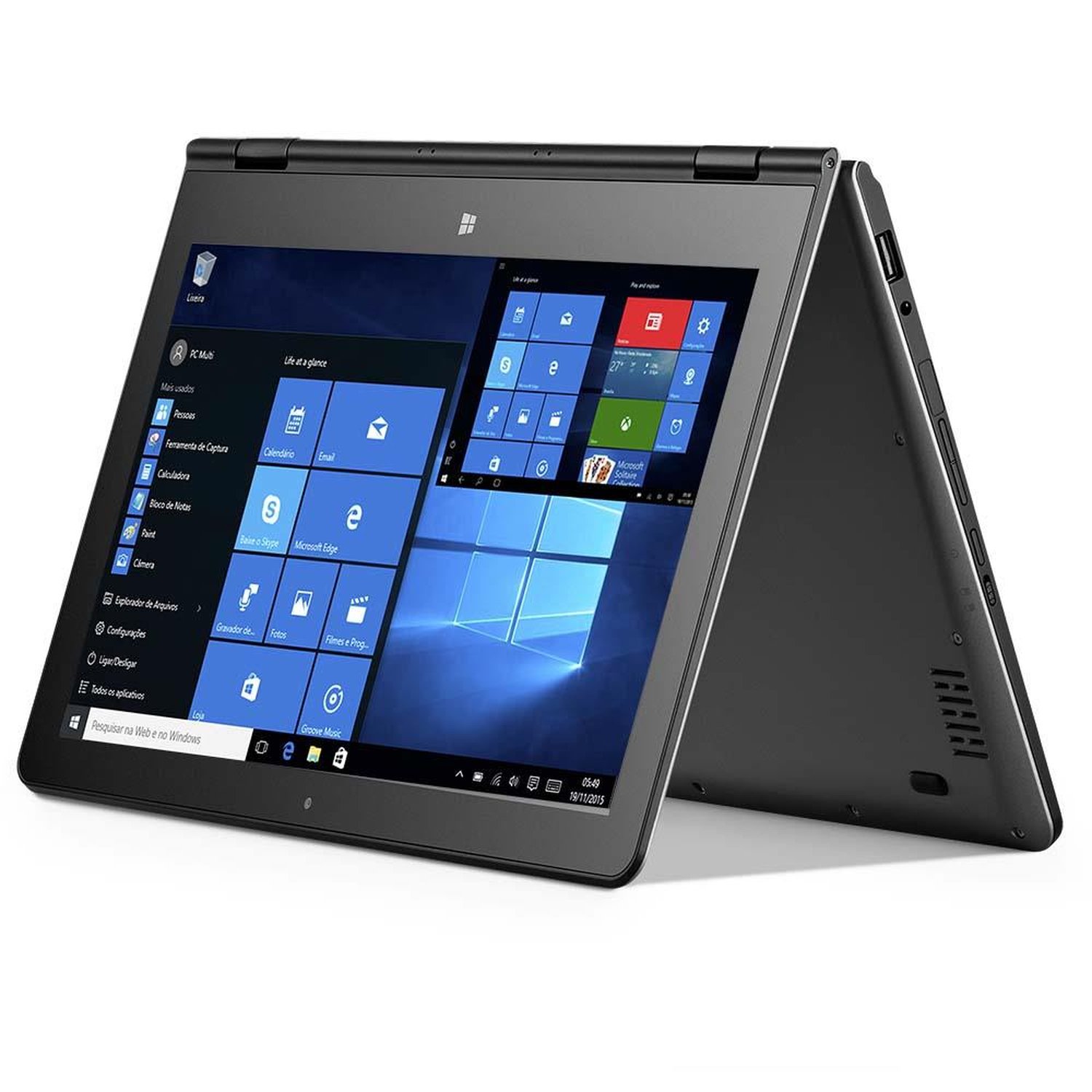 Notebook Multilaser 2 em 1 M11W Intel Quad Core 2GB 32GB 11.6 Pol. Touch Screen Windows 10 Cinza -