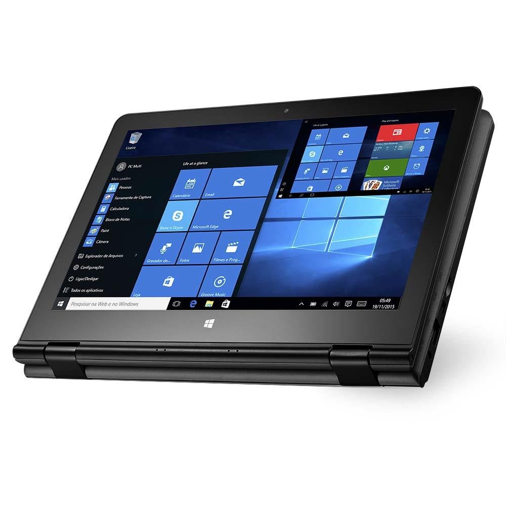 Notebook Multilaser 2 em 1 M11W Intel Quad Core 2GB 32GB 11.6 Pol. Touch Screen Windows 10 Cinza - NB258