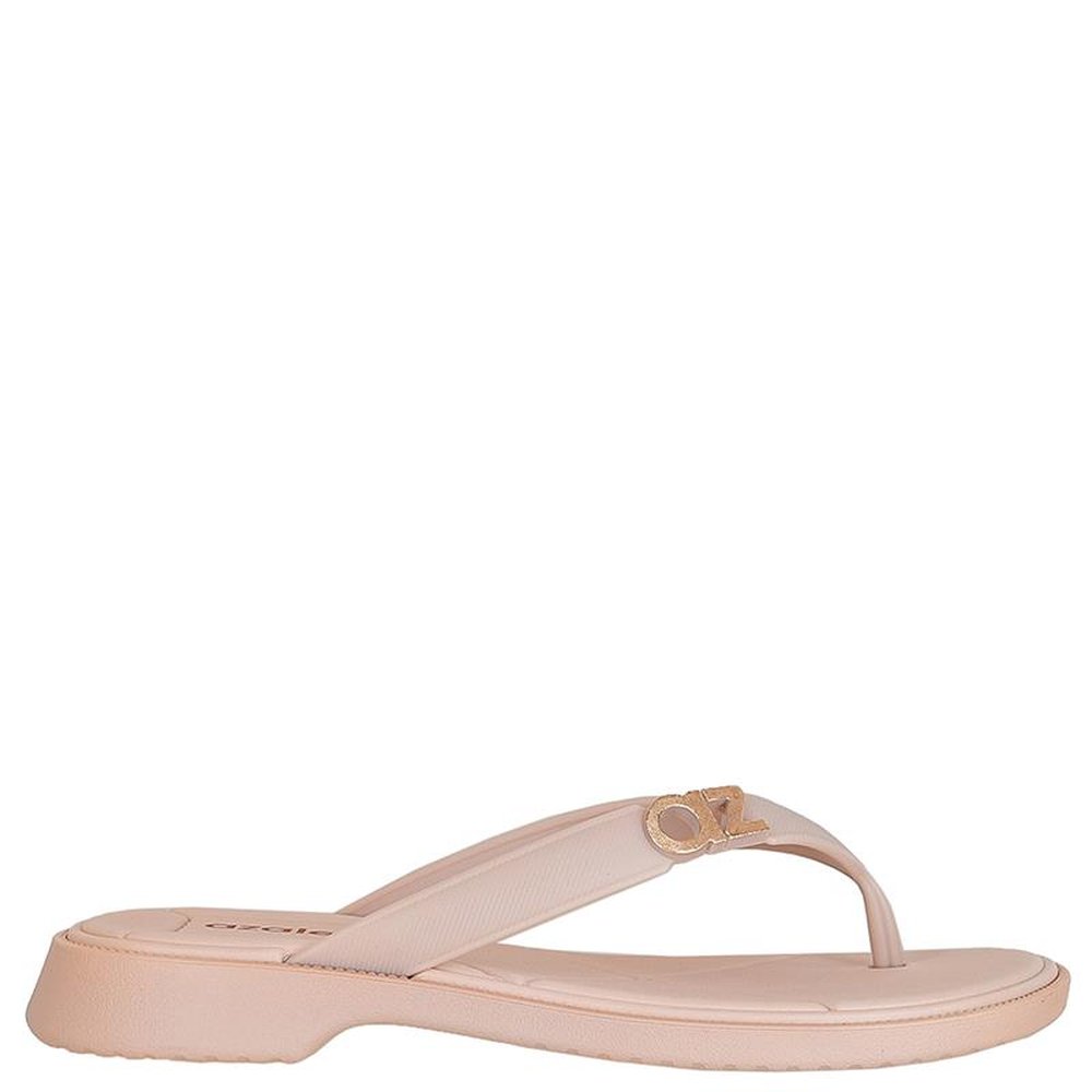 Sandalia Azaleia Larissa Comfy Flat Nude - Grade com 12 pares
