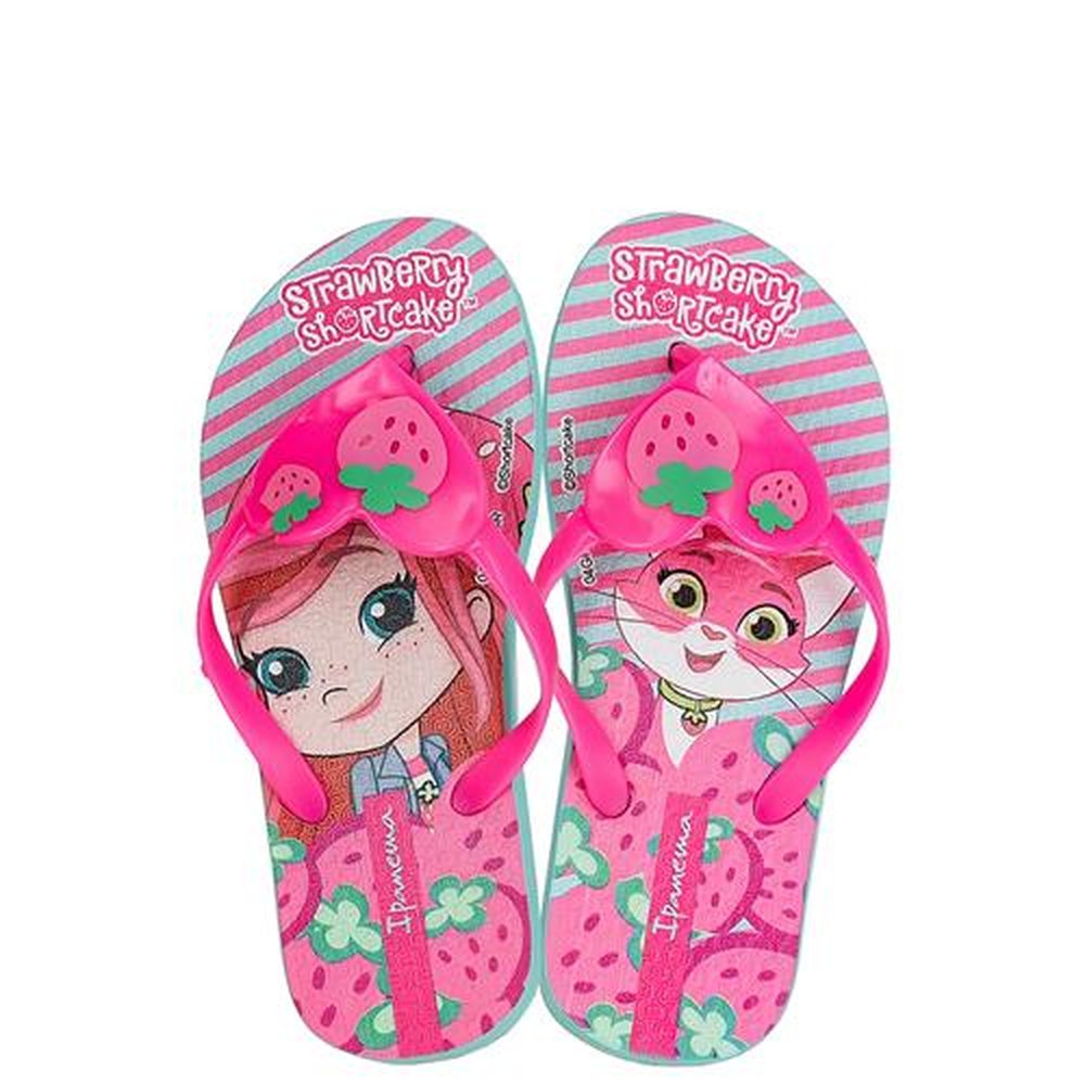 Chinelo Infantil Moranguinho 25510 Rosa - Verde-Agua - Grade com 12 pares