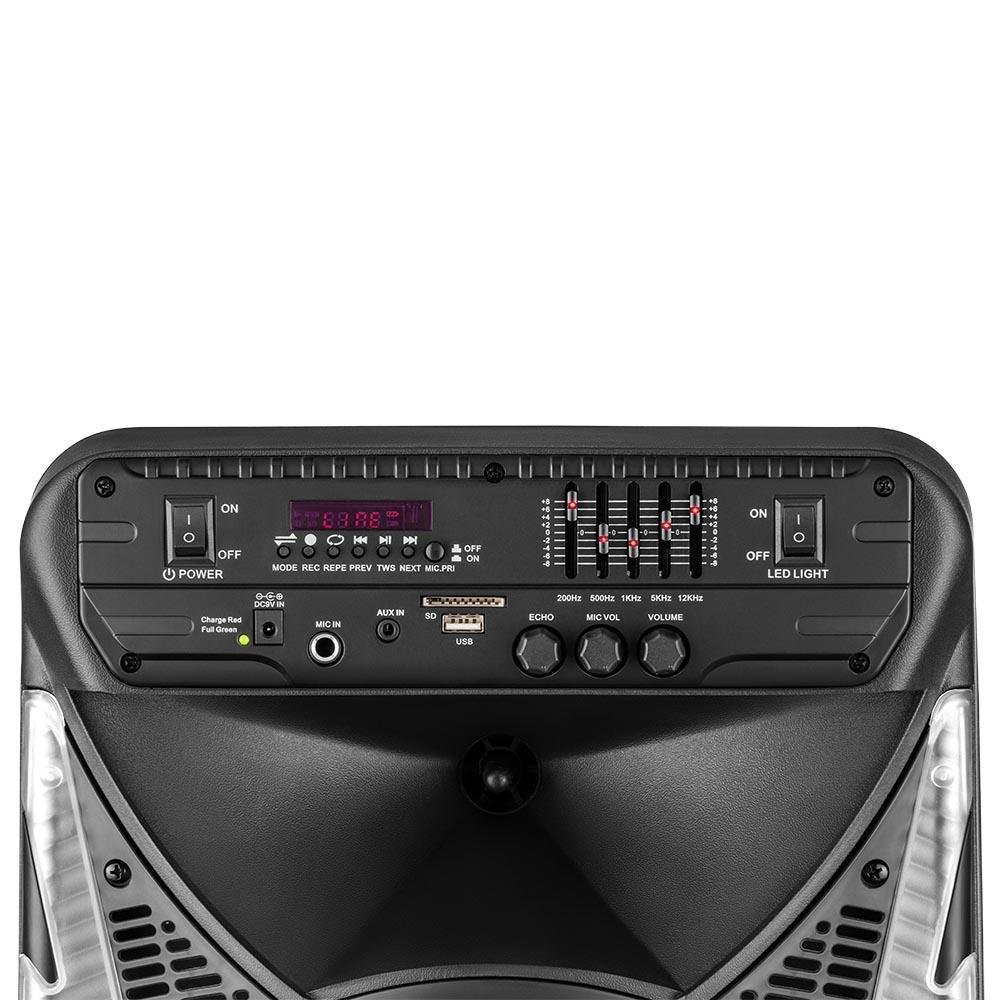 Caixa de Som Acústica Multilaser Sunny 12 Pol 400W BT/AUX/SD/USB/FM/LED ¿ SP340