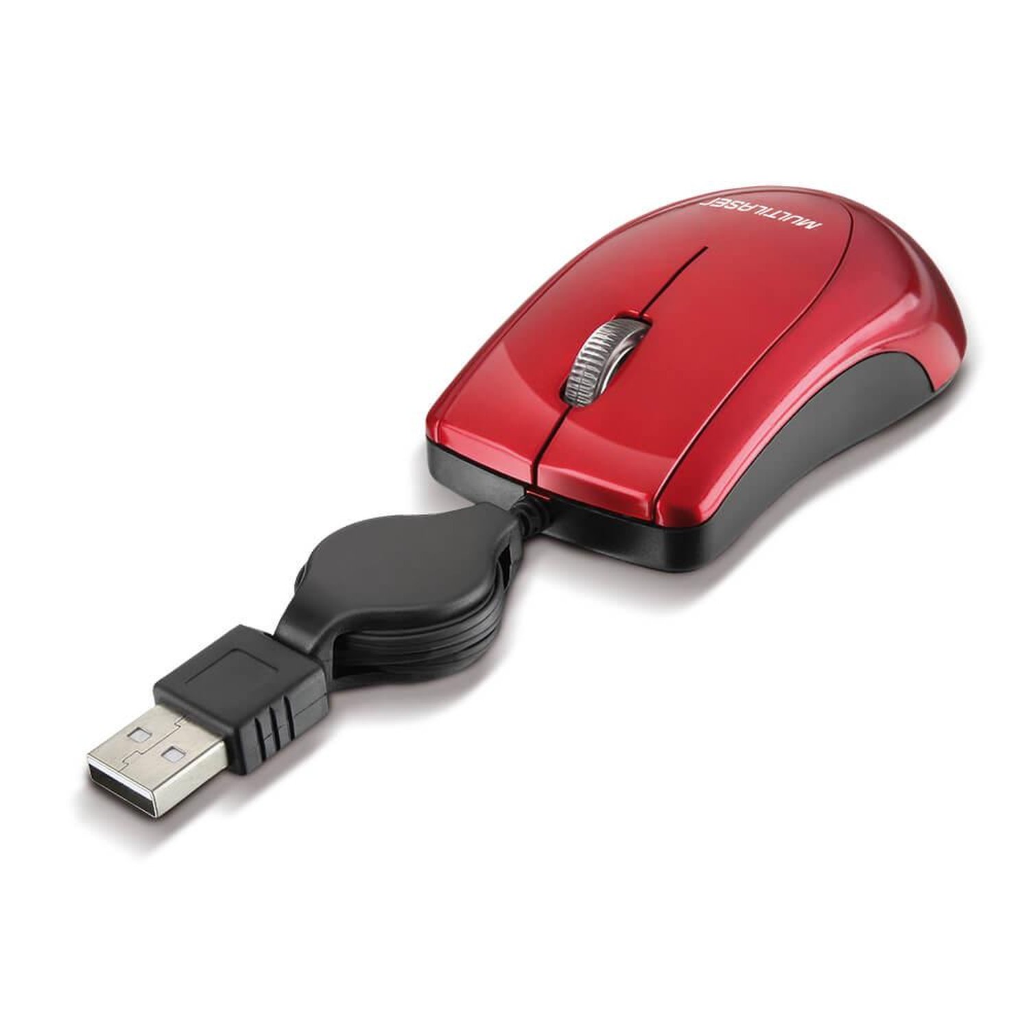 Mouse Multilaser Retrátil Mini Piano Red Usb - MO163