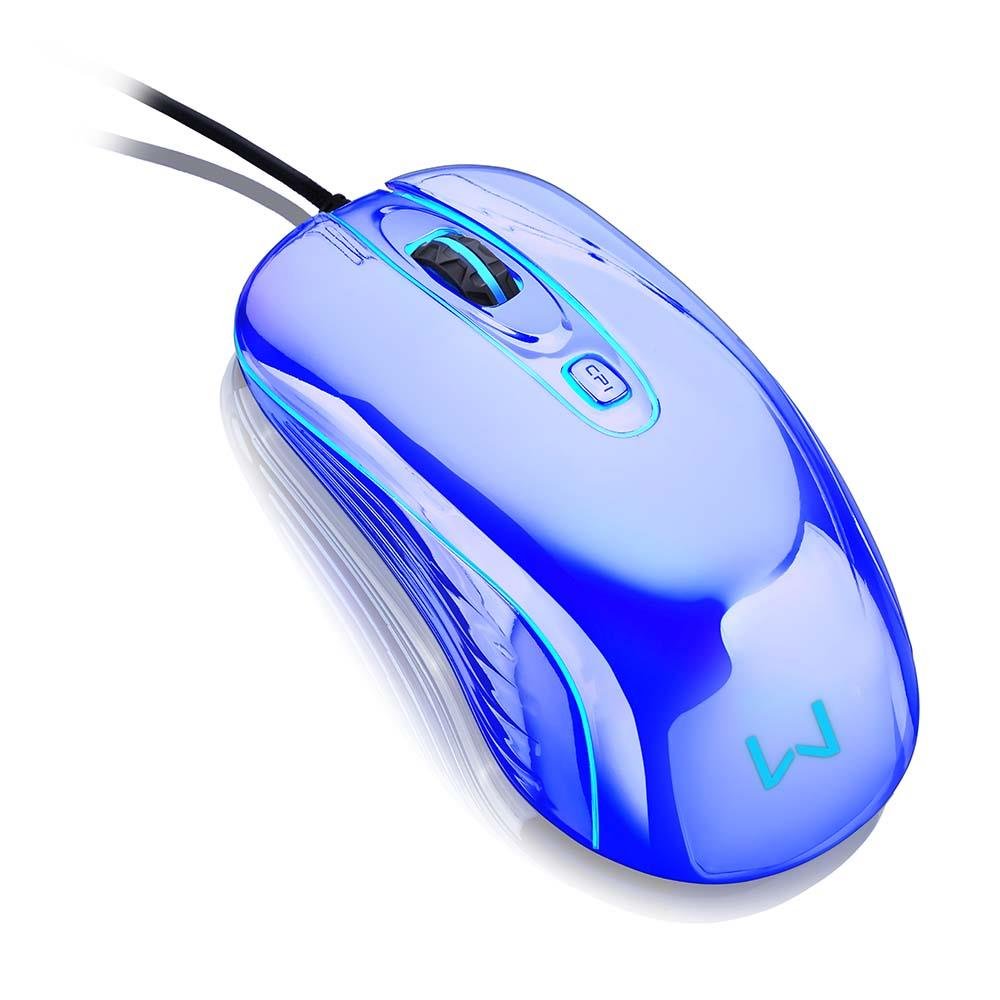 Mouse Gamer Warrior 1600DPI Prateado com LED - MO228