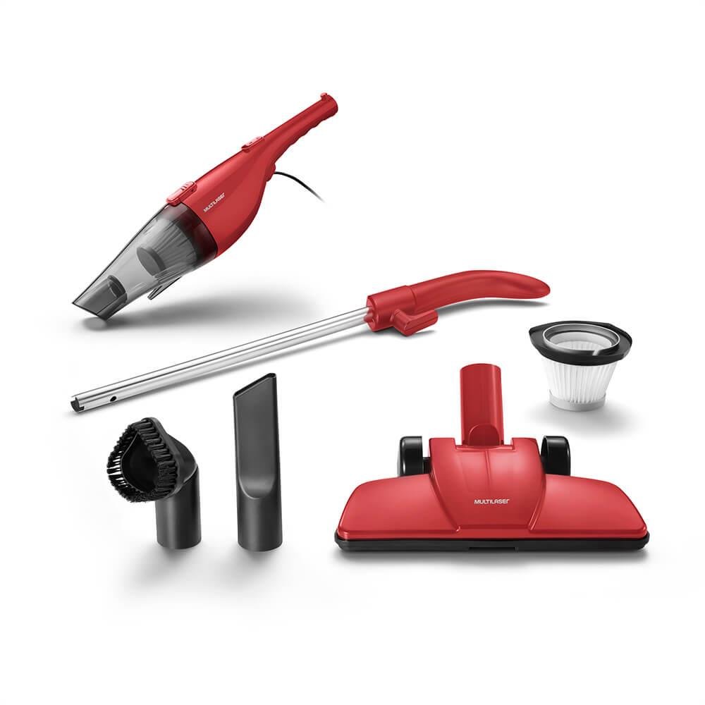 Aspirador de Pó Vertical De Mão 127V 1000W 1,2L Vermelho Multilaser - HO03