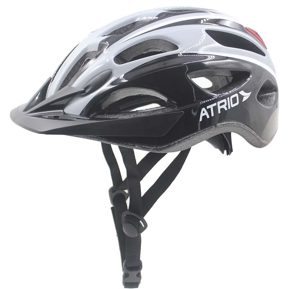 Capacete para Ciclismo com LED Traseiro 2.1 Preto/Branco Tam. G Atrio - BI113