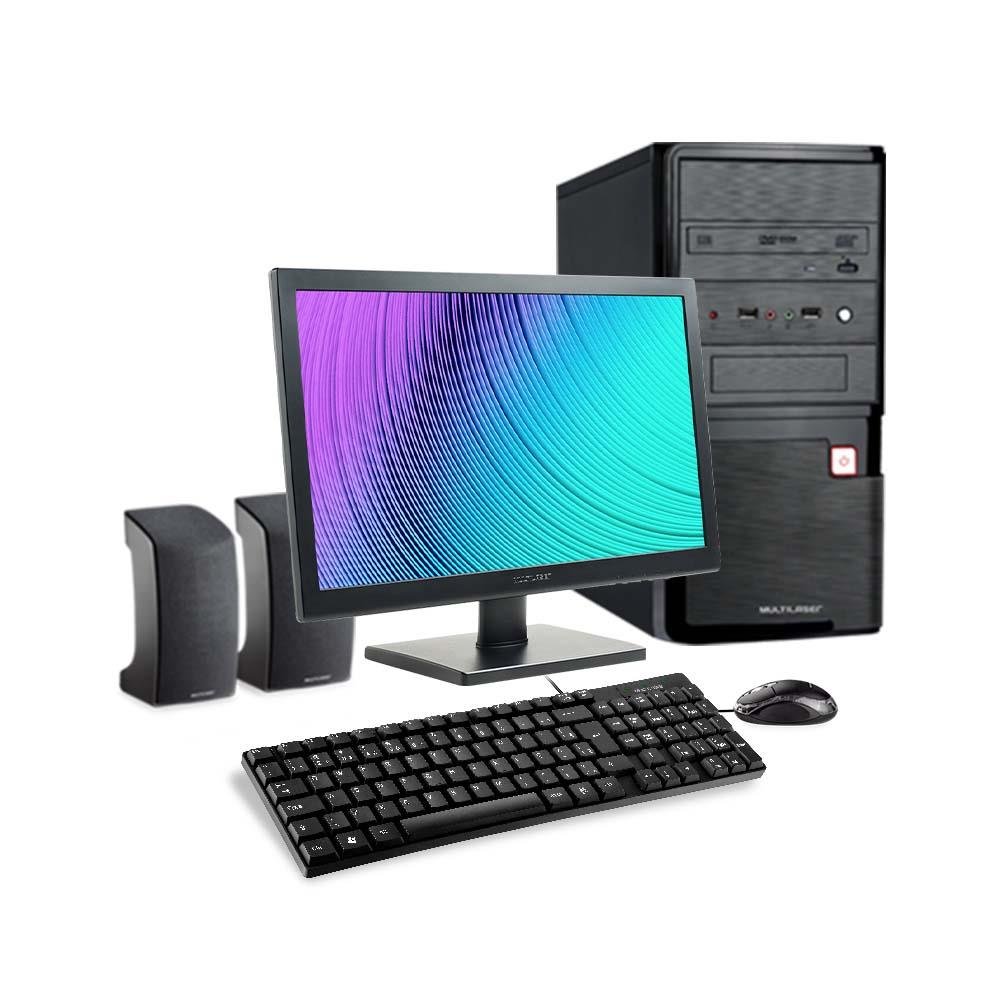 Computador Multilaser Intel Celeron 4GB 500GB HD Monitor 18,5 Pol. Linux + Acessórios Preto - DT023