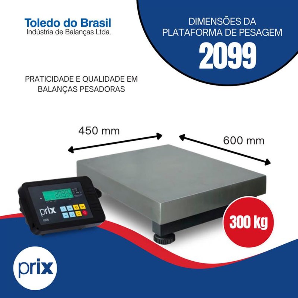 Balança Prix Toledo do Brasil 2099 Sem Coluna 300 Kg