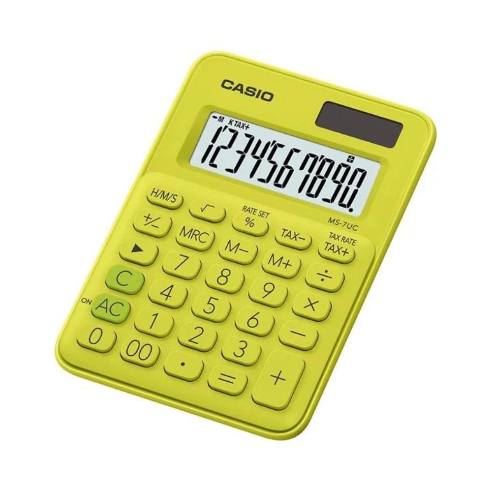 Calculadora de Mesa Casio Com Visor de 10 Dígitos e Bateria Solar Verde