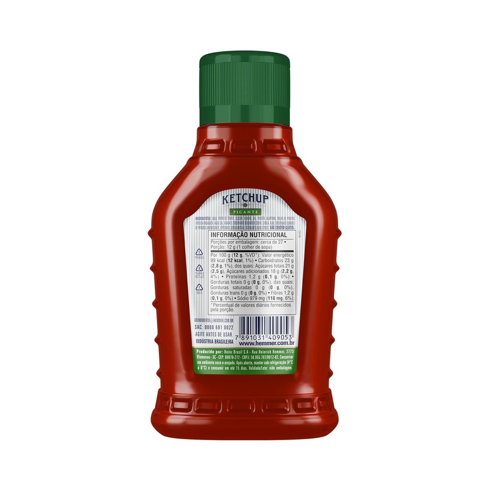 Ketchup Hemmer Picante Squeeze 320g