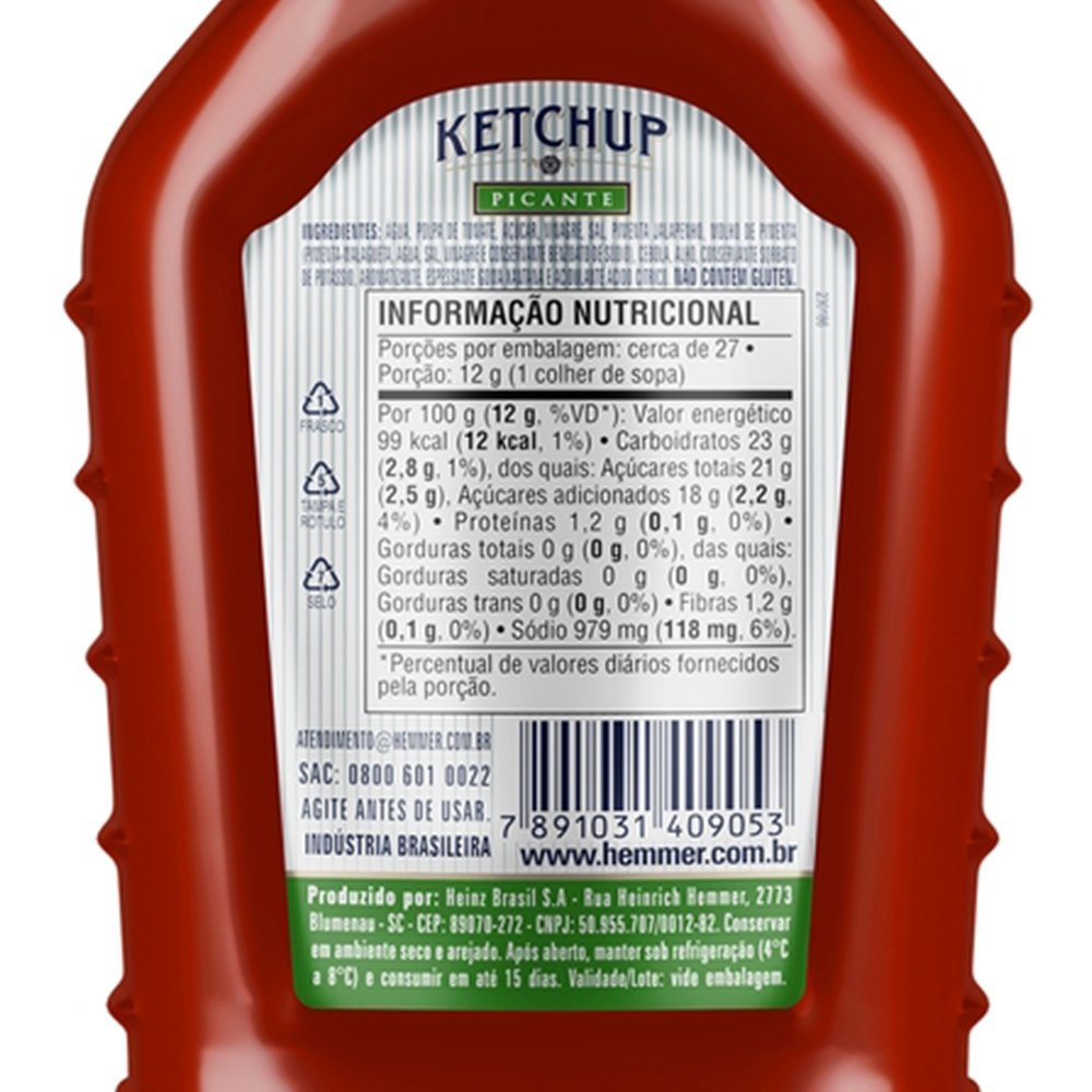 Ketchup Hemmer Picante Squeeze 320g
