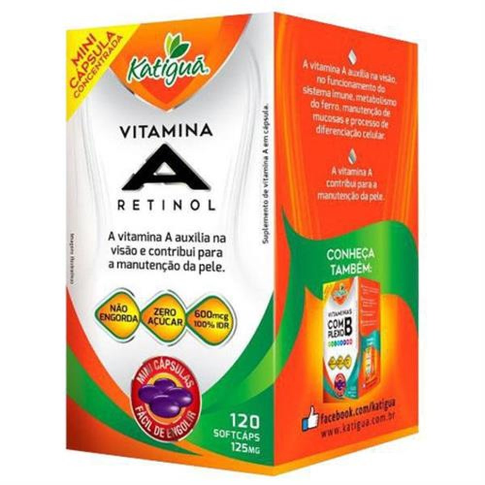 Vitamina A -Idr100&#37;- 125Mg 120 Mini Capsula - KATIGUA