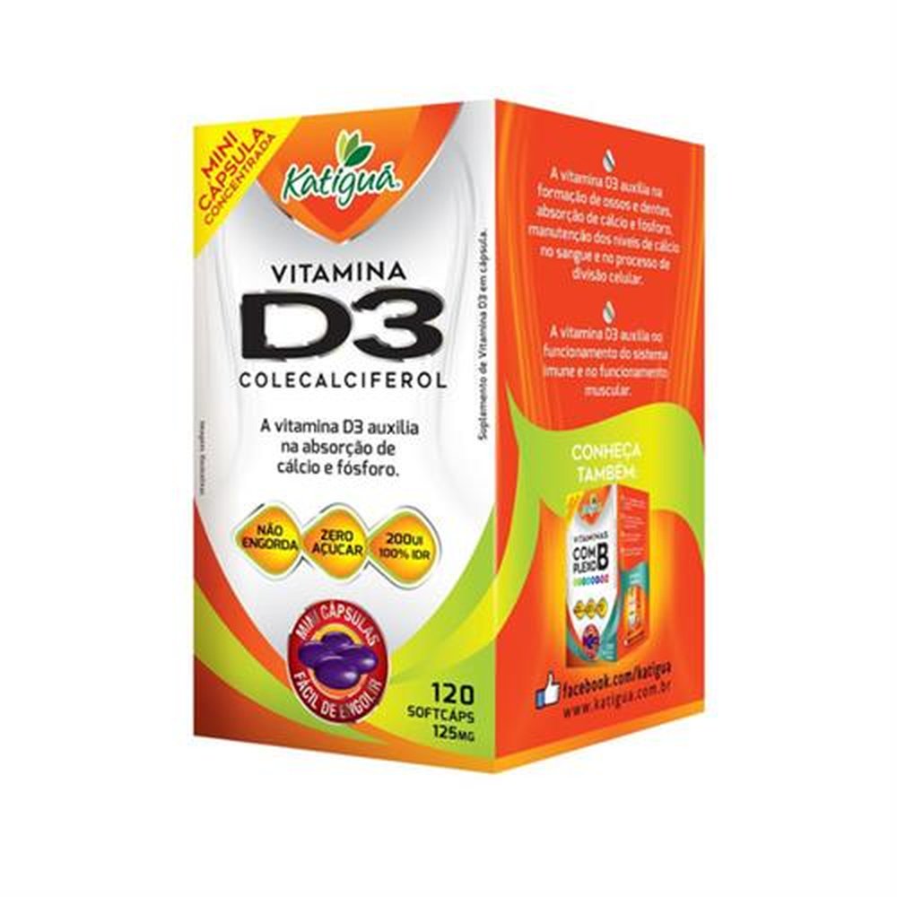 Vitamina D3 -Idr100&#37;- 125Mg 120Mini Capsula - KATIGUA