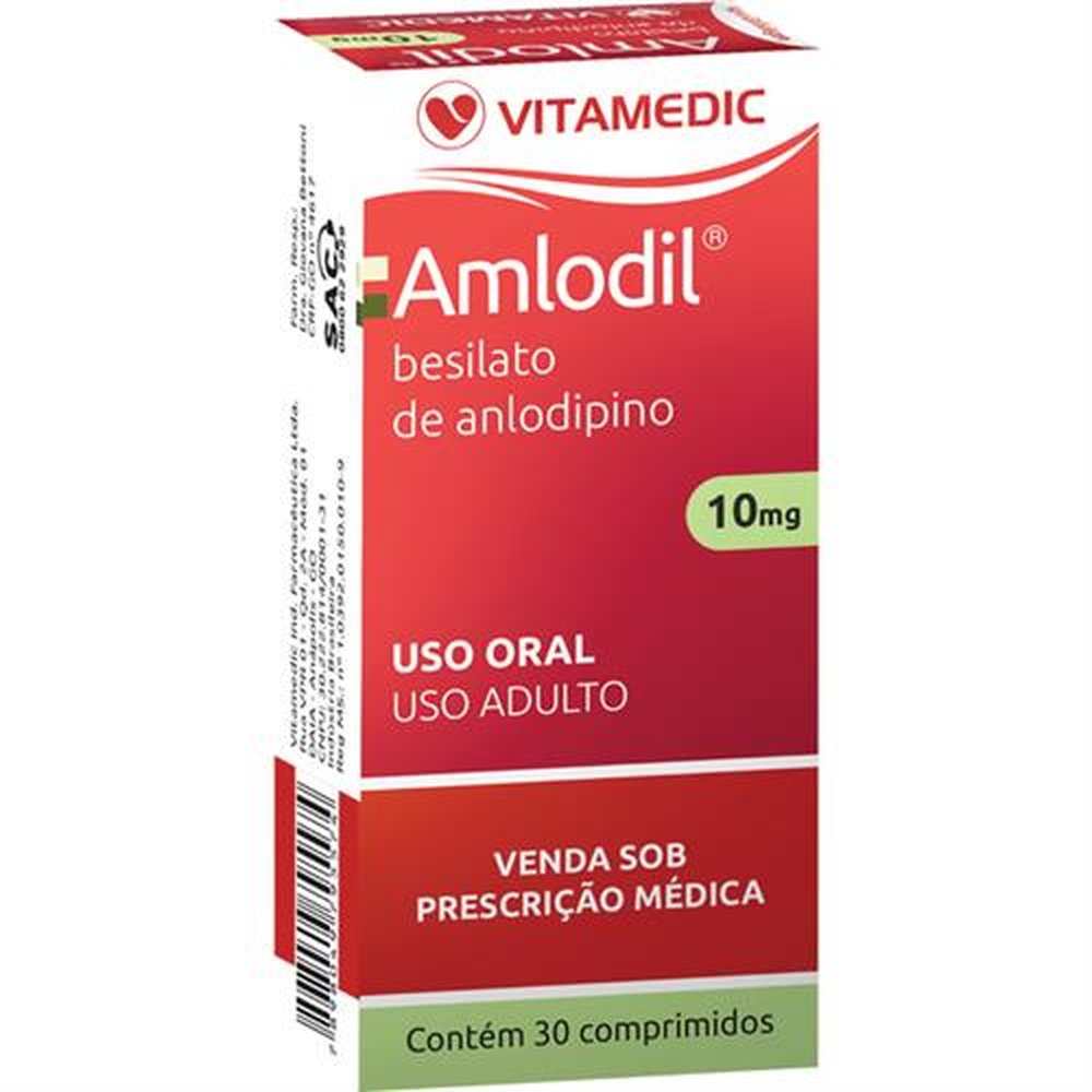 Amlodil 10 Mg Com 30 Comprimido - VITAMEDIC