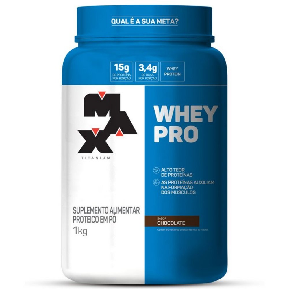 Whey Pro Chocolate Max Titanium Pote 1Kg