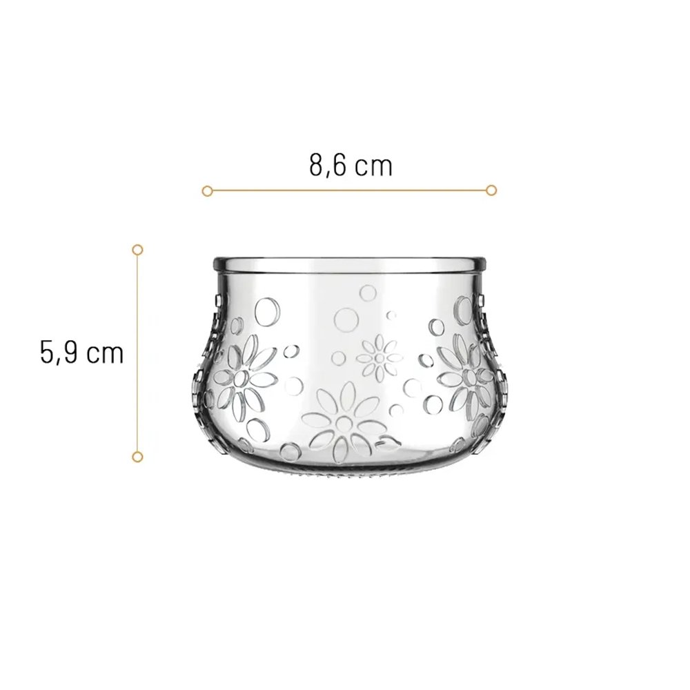 Conjunto de Tigela Nadir Sobremesa Nature 200ml - Embalagem com 6 Peças