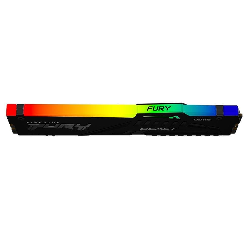 Memória DDR5 Kingston Fury Beast, RGB, 32GB, 5200Mhz, Black, KF552C40BBA-32
