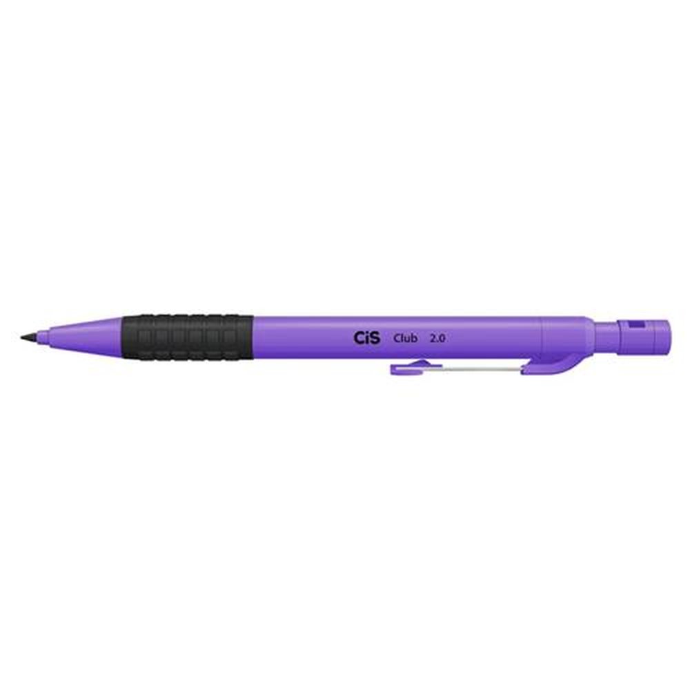 Lapiseira Escolar Cis Club 2.0mm com Borracha e Apontador cor:lilas