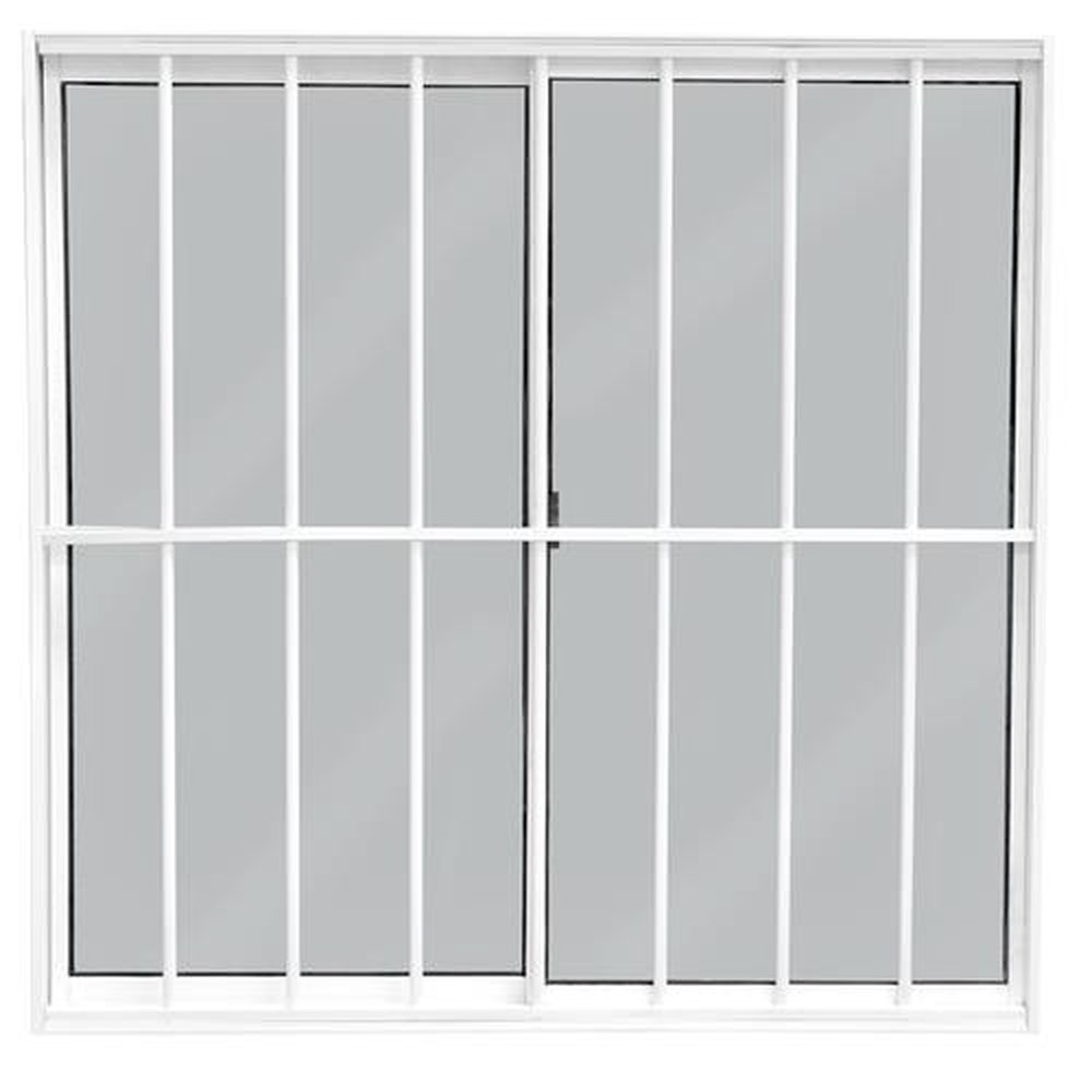 Janela Em Aluminio Branca 80X100 Cm Com Grade Vidro Liso De 4 Mm