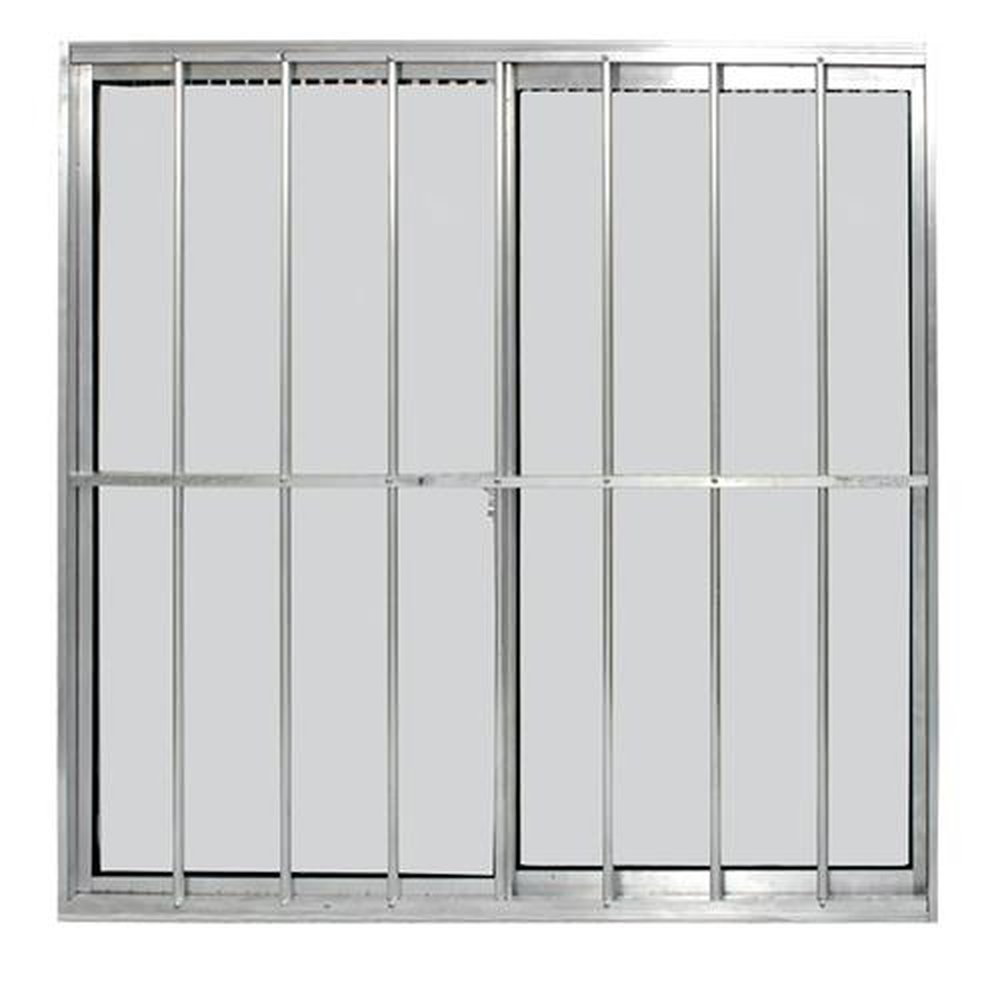 Janela Em Aluminio Natural 80X100 Cm Com Grade Vidro Liso De 4 Mm