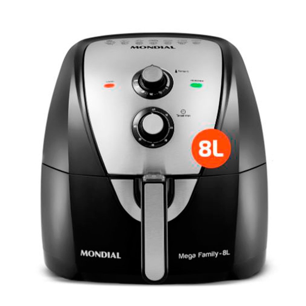 Fritadeira sem Óleo Mondial Air Fryer | AFN-80-BI 8 Litros Preto/Inox 110V