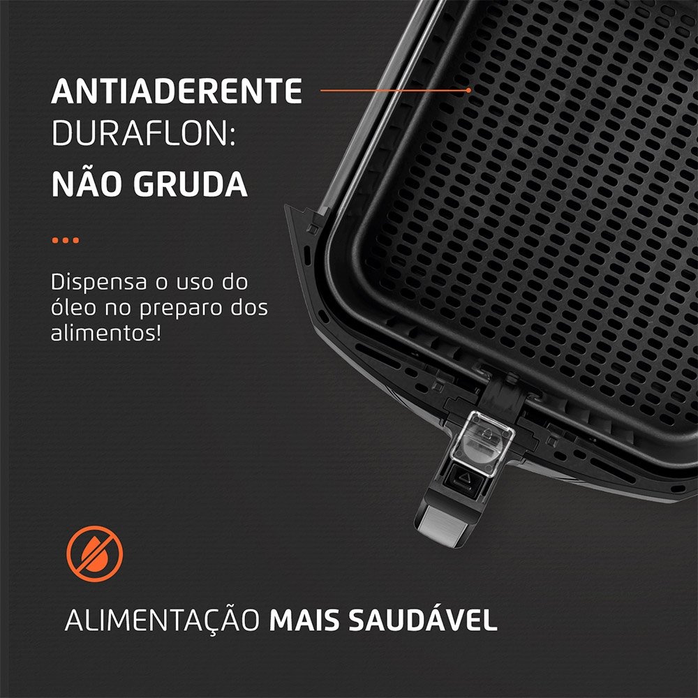 Fritadeira sem Óleo Mondial Air Fryer | AFN-80-BI 8 Litros Preto/Inox 110V