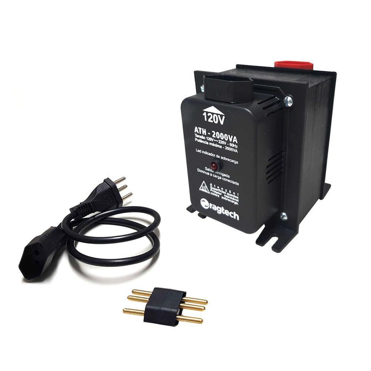 Auto Transformador Ragtech Ath2000 Bivolt 2000Va Preto