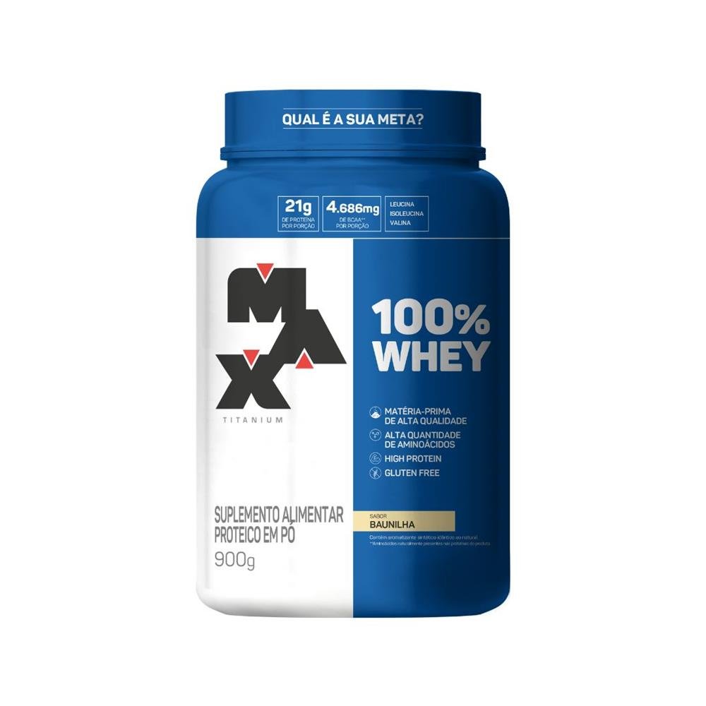 Whey 100% Baunilha 900g Max Titanium