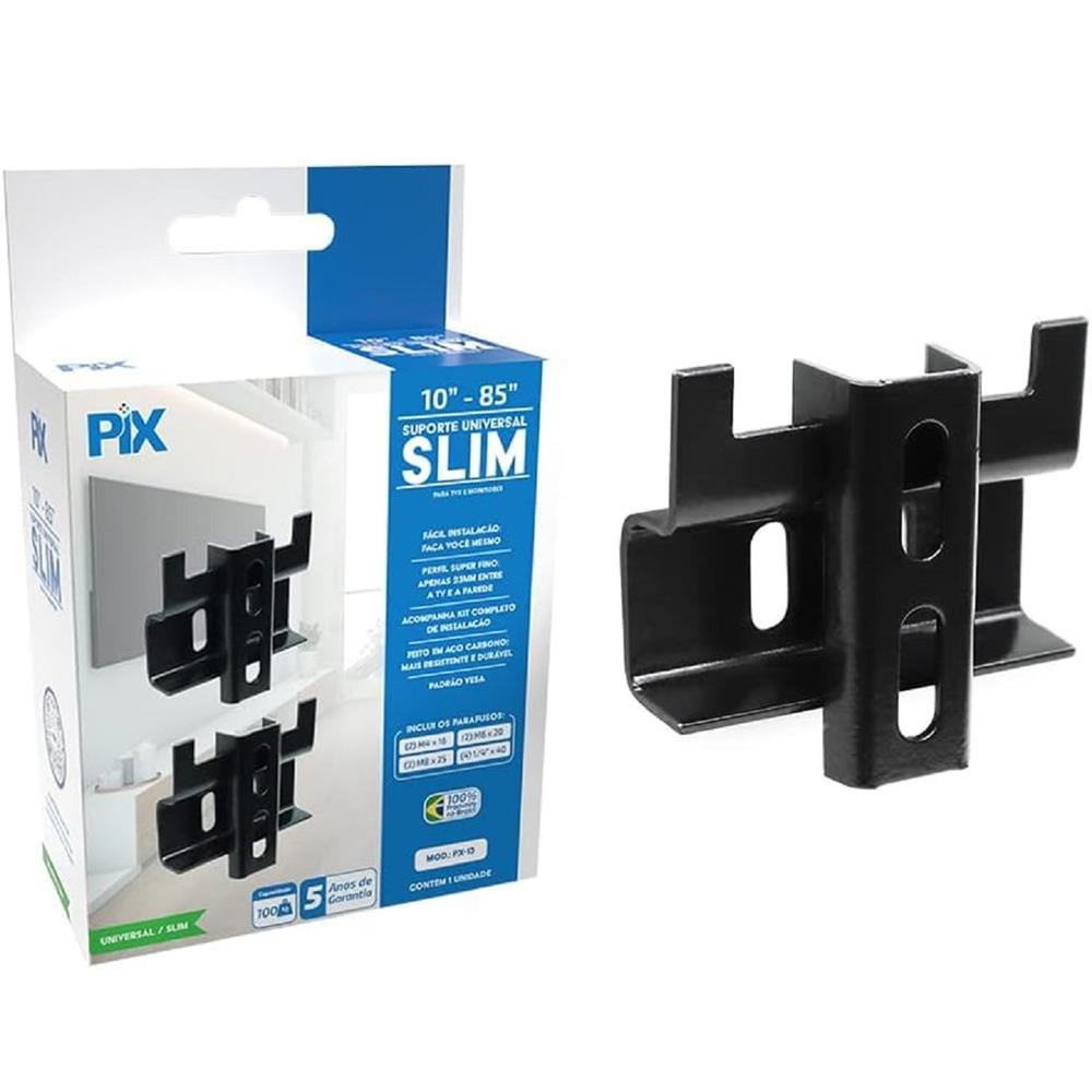 Suporte Slim Universal Tv Lcd/Led 10" A 85" - Pix - Caixa
