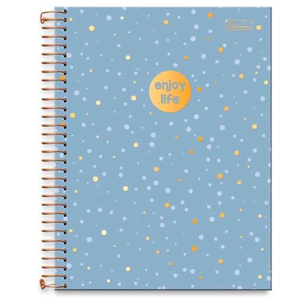 Caderno Capa Dura Universitario Enjoy Life 10 Materias Cadersil