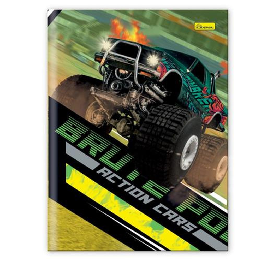 Caderno Capa Dura Brochura Universitario Action Cars 80Fls Cadersil