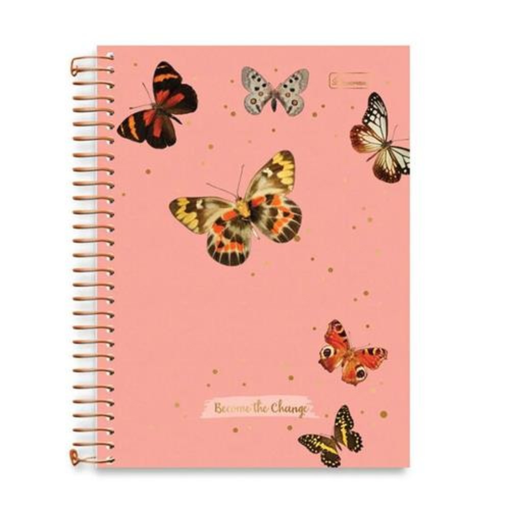 Caderno Capa Dura Colegial Become The Change 10 Materias Cadersil