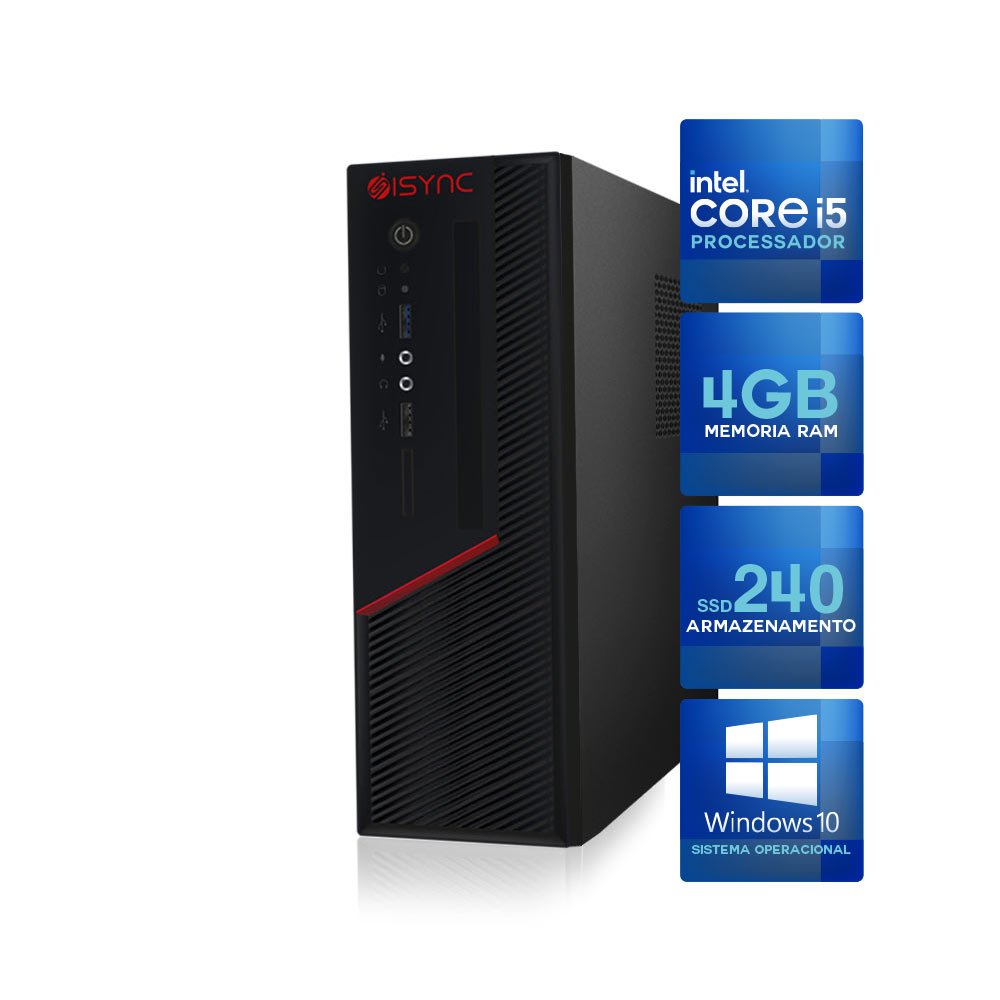Computador Intel Core i5 Memória 4Gb Armazenamento Ssd 240Gb Windows 10 - Gabinete Slim Ssf