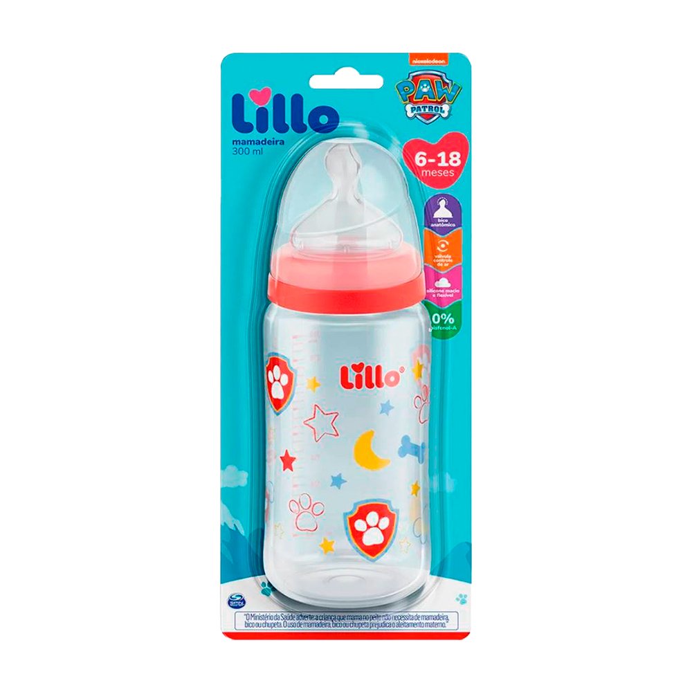 Mamadeira Lillo Patrulha Canina Silicone 300ml Neutra