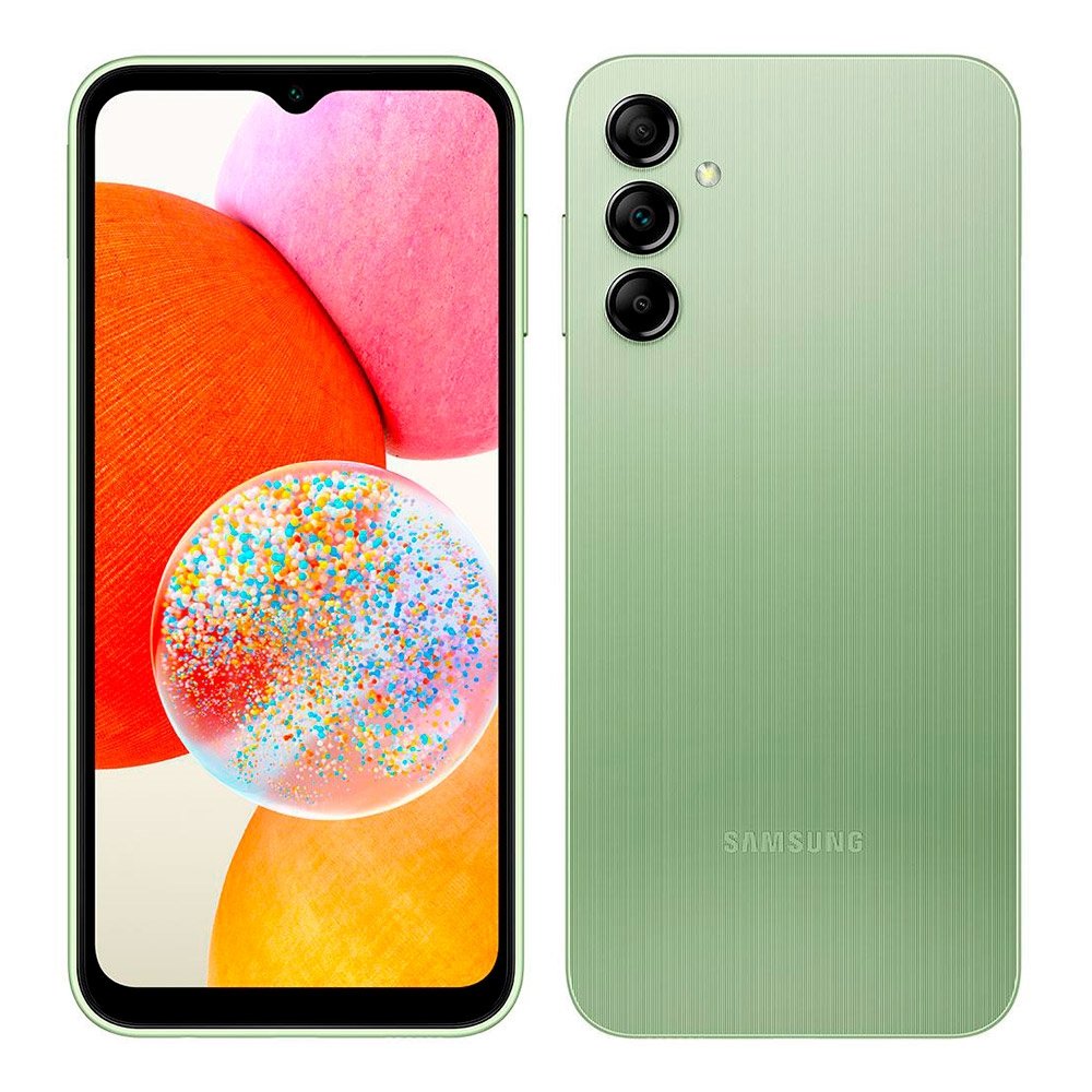 Smartphone Samsung Galaxy A14, Verde Lima, Tela 6.6", 4G+Wifi, Câm.Traseira Tripla, Câm.Frontal 13MP, 4GB RAM, 64GB