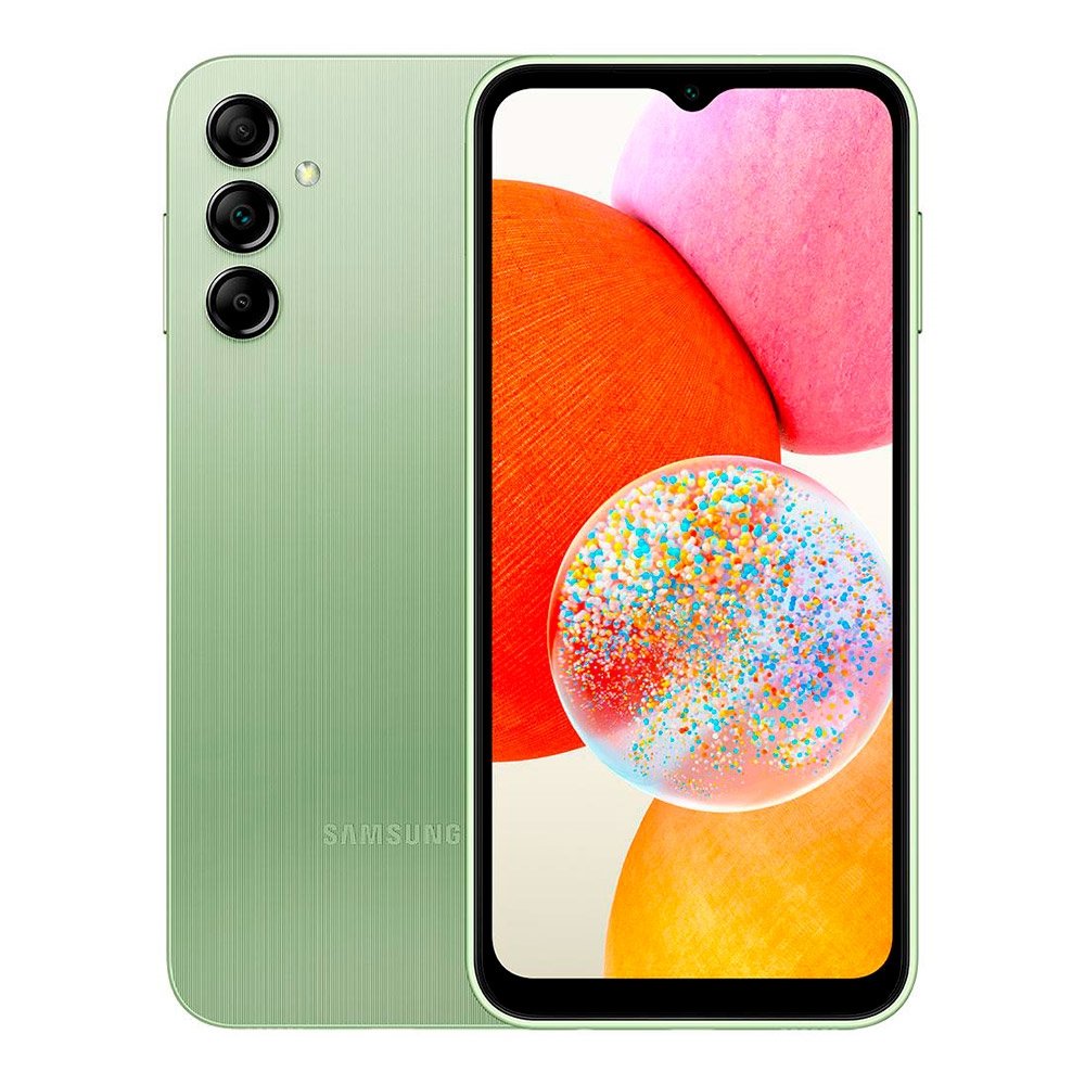 Smartphone Samsung Galaxy A14, Verde Lima, Tela 6.6", 4G+Wifi, Câm.Traseira Tripla, Câm.Frontal 13MP, 4GB RAM, 64GB