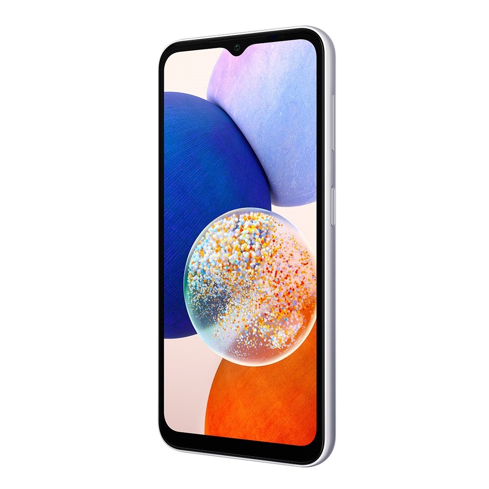 Smartphone Samsung Galaxy A14, Prata, Tela 6.6", 5G+WiFi, Câm.Traseira Tripla, Câm.Frontal 13MP, 4GB RAM, 64GB