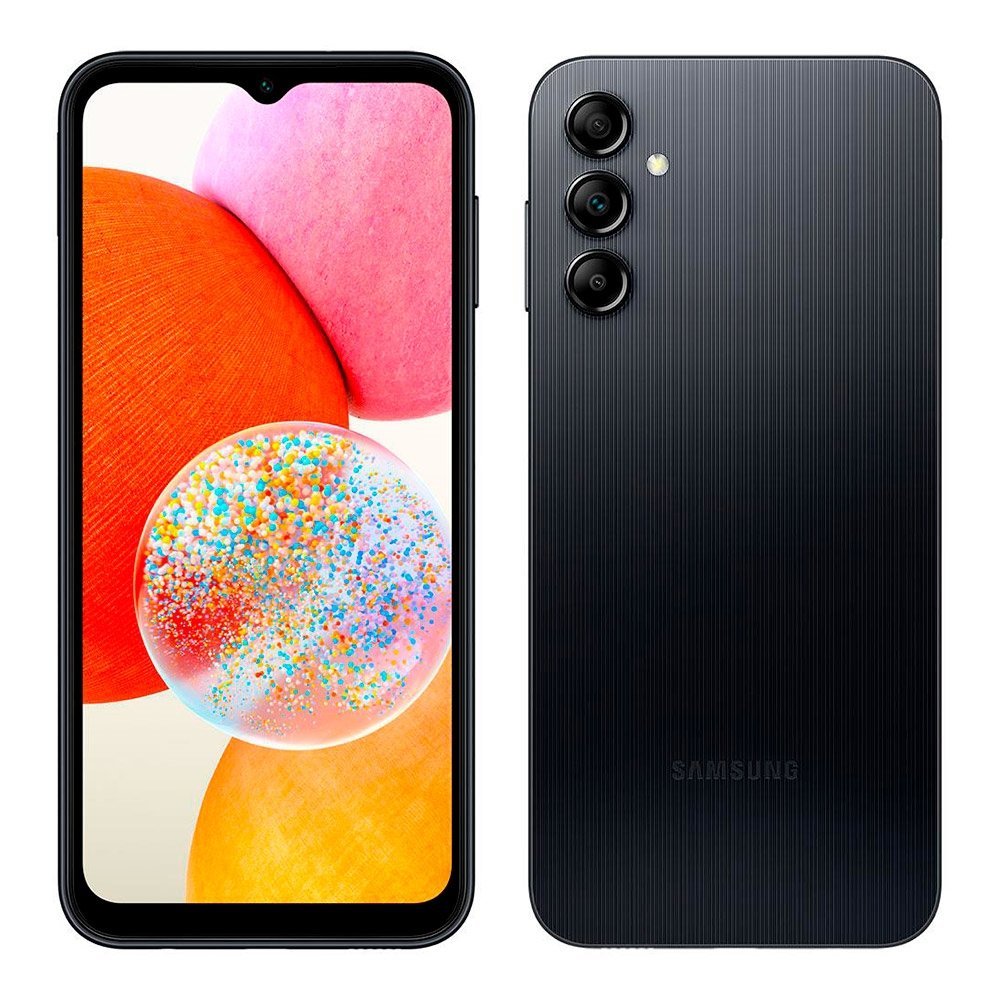 Smartphone Samsung Galaxy A14, Preto, Tela 6.6", 4G+Wifi, Câm.Traseira Tripla, Câm.Frontal 13MP, 4GB RAM, 64GB