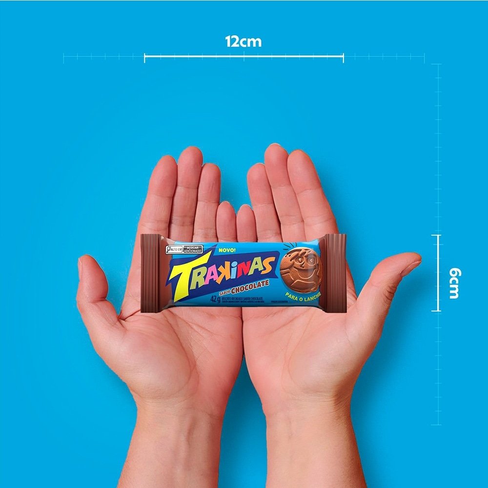 Biscoito Trakinas Chocolate 42G - Embalagem com 40 Unidade