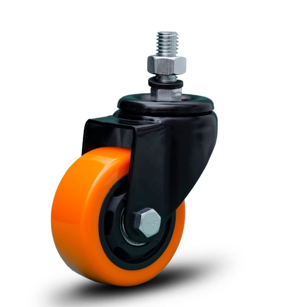 Rodinha Giratória Com Pino Rosca 75mm PVC Reforçado até 70kg