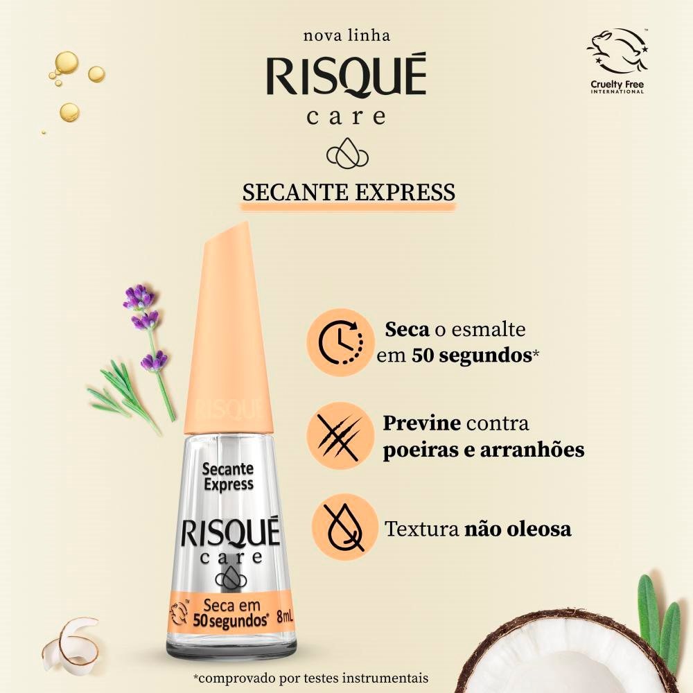 Esmalte Risqué Care Secante Express Avulso 8ml