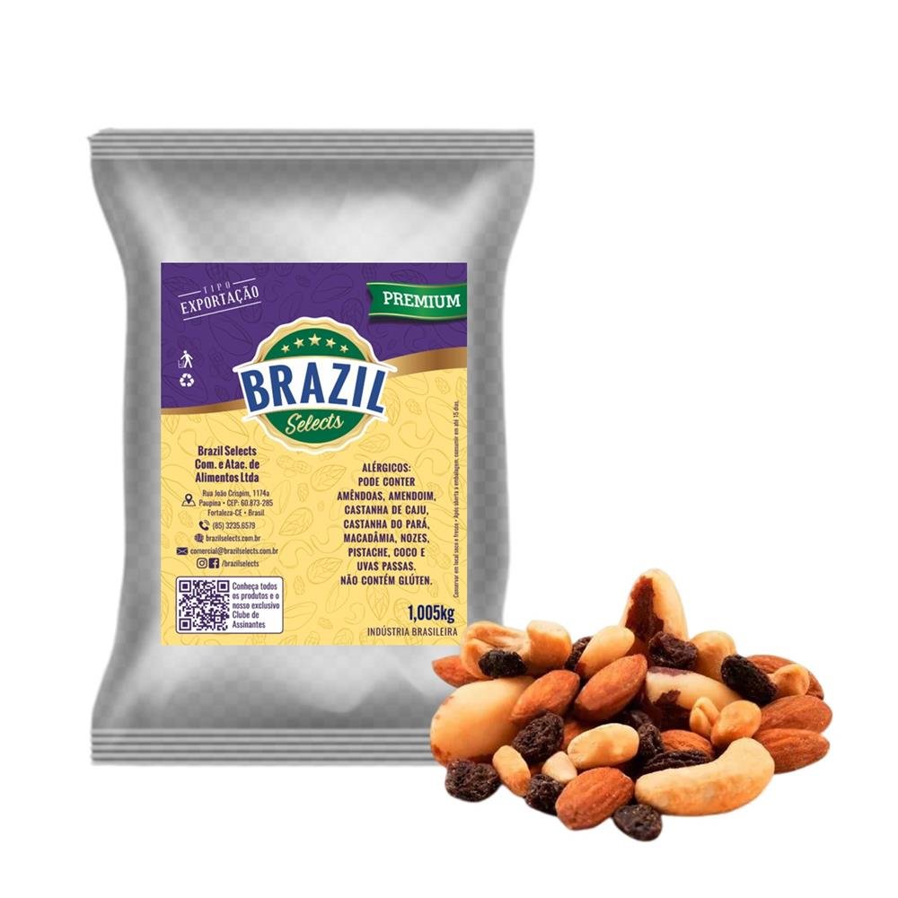 Mix Nuts com Castanha de Caju, Pará, Amêndoas, Amendoim E Uva Passas ...