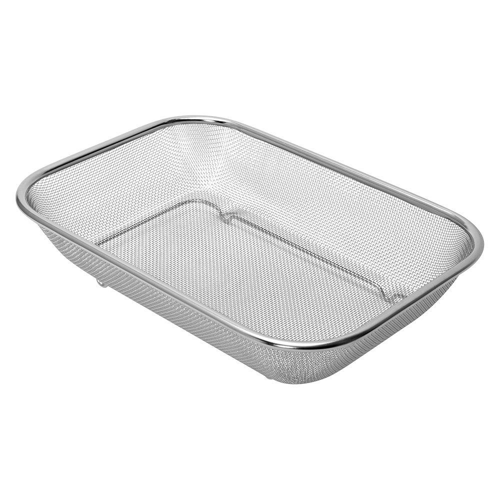 Escorredor Multiuso Retangular 24cm Inox Malha de Aço Mimo Style