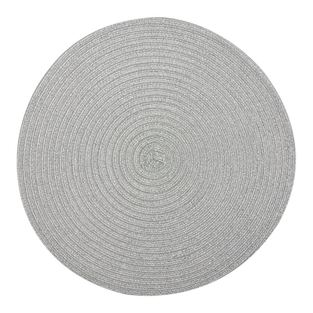 Lugar Americano Redondo Shine Prata 45x30cm Mimo Style