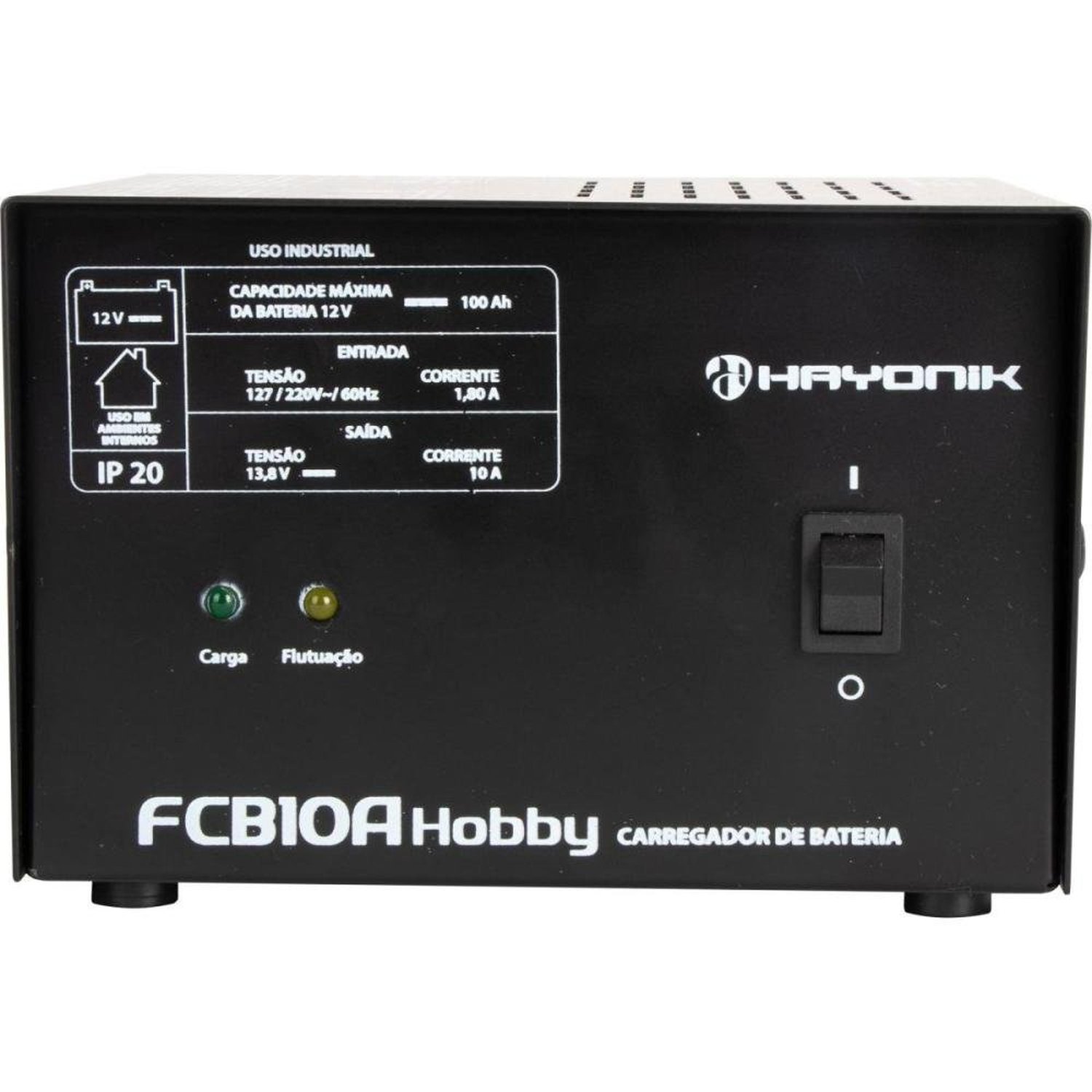 Carregador de Baterias FCB 10A Hobby 13,8VDC Com Flutuação Hayonik