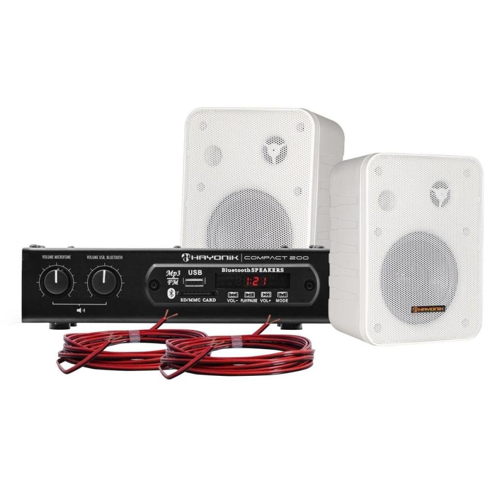 Kit Som Ambiente 200W Musical AMBIENCE 2000 V2 Branco HAYONIK Un.Venda: PC/1