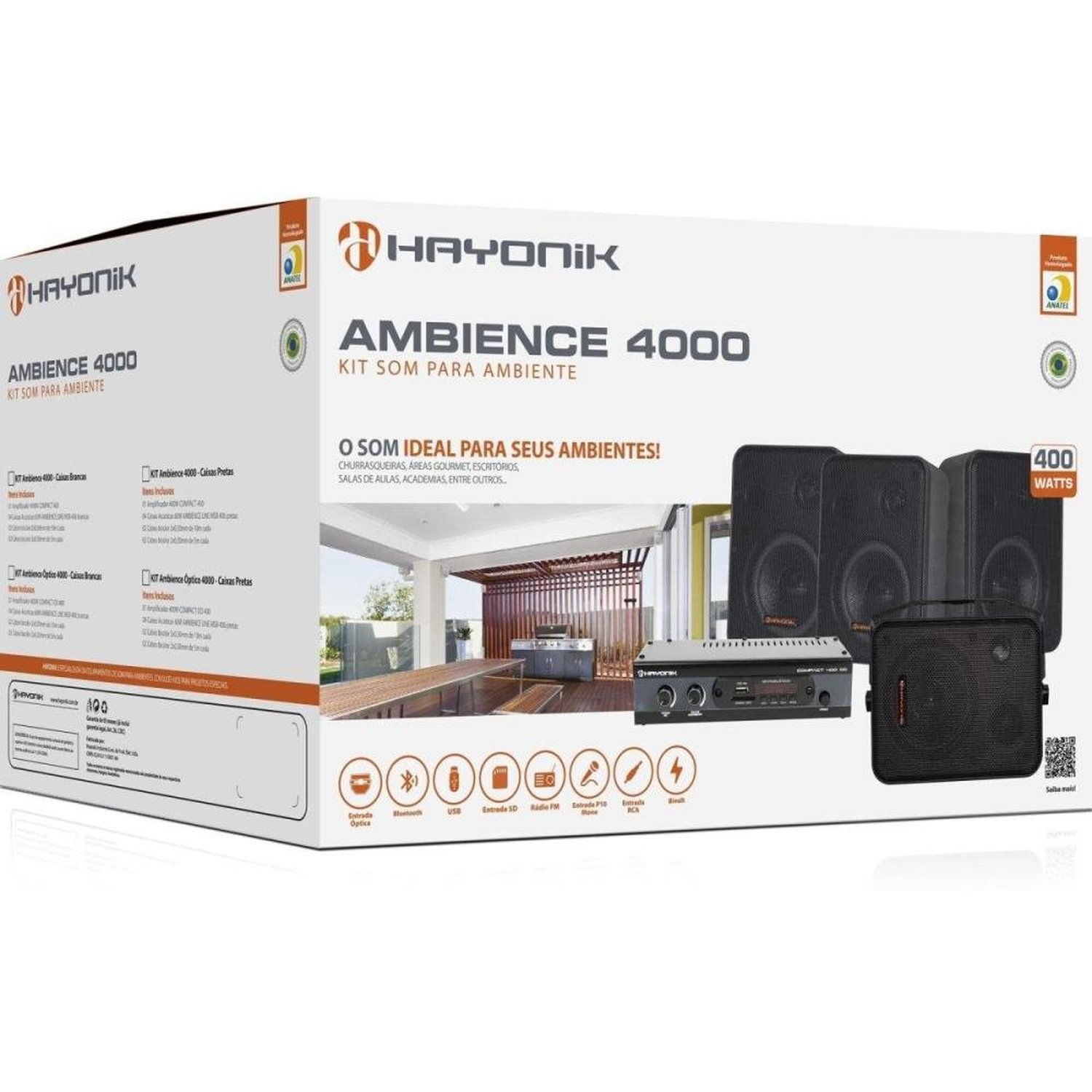 Kit Som para Ambiente Hayonik Ambience 4000 OD V2 Preto